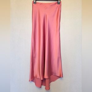 Zara Pink Satin Maxi Skirt